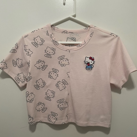 Hello Kitty by Sanrio Juniors XL Embroidered / Print Crop Top - Picture 1 of 5